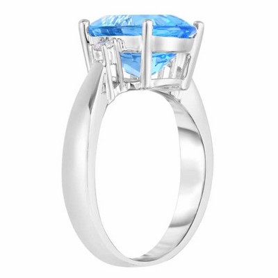 Pompeii3 4.68Ct Sky Blue Topaz & Diamond Ring in 14k White Gold
