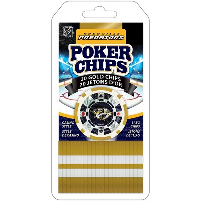 MasterPieces Casino Style 20 Piece 11.5 Gram Poker Chip Set NHL Nashville Predators Silver Edition