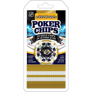 MasterPieces Casino Style 20 Piece 11.5 Gram Poker Chip Set NHL Nashville Predators Silver Edition - 1 of 3
