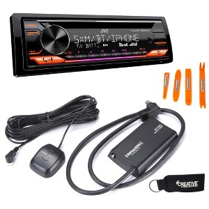 JVC KD-TD91BTS - CD Receiver w/ Bluetooth, USB, Amazon Alexa + Included SirusXM SXV300 Satellite Radio Tuner - 1 of 4