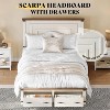 Farmhouse Bed Frame with 54" Tall Geometric Headboard - 3 of 4