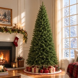 9ft Artificial Christmas Tree with Memory Wire, 1430 Tips Hinged PVC ...