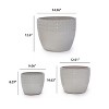 ORRD Set of 3 Antique Green Ceramic Planters, Modern Indoor Outdoor Flower Pots with Drainage Holes for Patio Garden Windowsill Decor - 2 of 4
