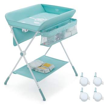 Costway Baby Changing Table Folding Infant Diaper Station Nursery Organizer w/ Storage