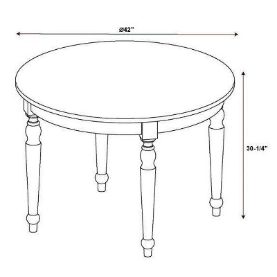 Light Brown Round Wood Transitional Dining Table