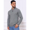 INSPIRE CHIC Men's Solid Color Quarter Zip Knitted Mock Neck Polo Sweater - 4 of 4