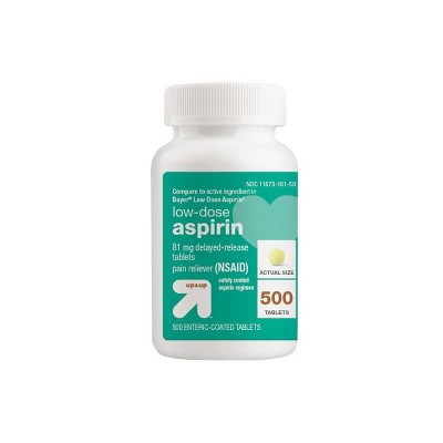 Aspirin (NSAID) Pain Reliever Enteric Safety-Coated Tablets - 500ct - up & up™