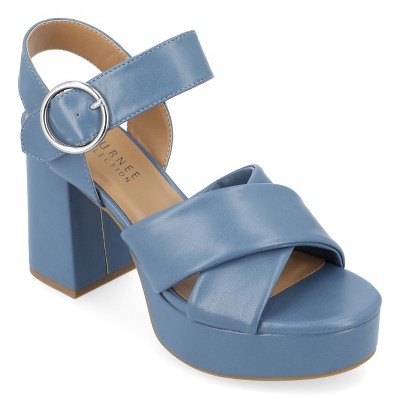 Journee Collection Womens Akeely Mid Heel Platform Sandals