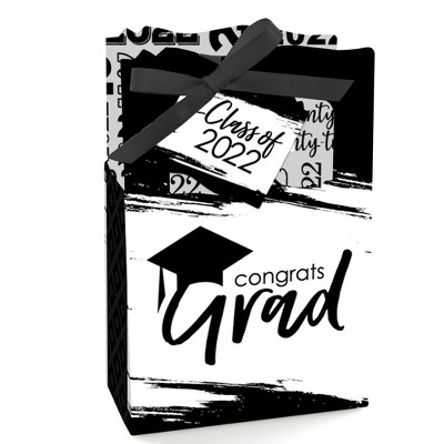 Big Dot of Happiness Black and White Grad - Best is Yet to Come - Black and White 2022 Graduation Party Favor Boxes - Set of 12