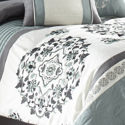 Alex Blue and Gray King 7-Piece Comforter Set