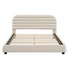 NicBex Queen Upholstered Platform Bed Frame with Velvet Curve-Shaped Headboard,Solid Wood Slats Support,No Box Spring Needed,Easy Assembly,Beige/Gray - 4 of 4