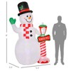 QingMoon Christmas Inflatable Snowman with North Pole Sign, 8FT Holiday Blow Up Decorations with Rotating LED Lights for Yard, Lawn and Garden - 4 of 4