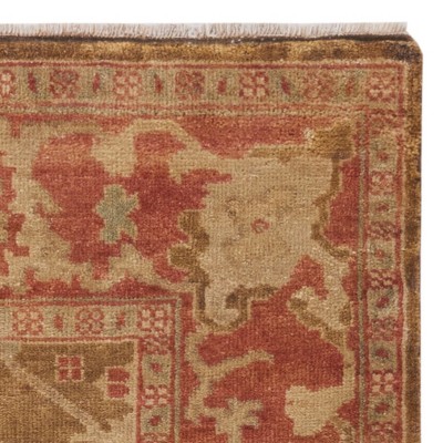 Oushak Brown and Rust Hand-Knotted Wool Area Rug 4' x 6'