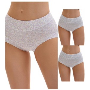 INSPIRE CHIC 3 Packs Women's Cotton Floral Printed High Waisted Full Coverage Tummy Underwear - 1 of 4