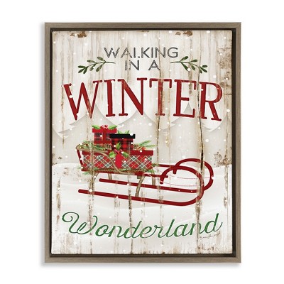 Stupell Industries Rustic Winter Wonderland Sleigh, 17" x 21"