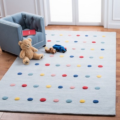 Handmade Gray Wool Kids Playroom Rug, 4' x 6'
