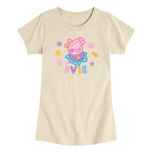 Girls' - Peppa Pig - Evie Scribbles Short Sleeve Graphic T-Shirt - 1 of 2