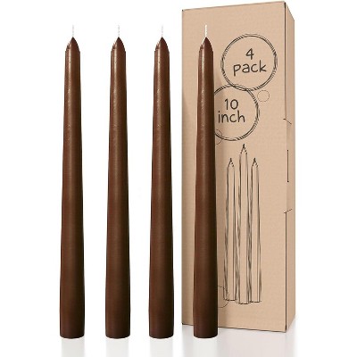 10 inch Taper Candles Set of 4 - Dripless Taper Candles and Unscented Candlesticks - Perfect as Dinner Candles and Household Candles