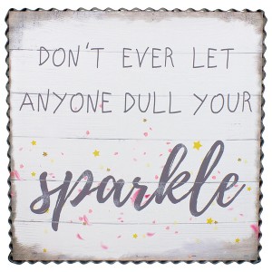 Northlight Metal Framed "Don't Ever Let Anyone Dull Your Sparkle" Canvas Wall Art 12" - 1 of 3