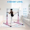 Gymnastics Kip Bar for Kids with Rings, 35.4'' - 59'' Adjustable Height Gymnastic Horizontal Training Bar, Gym Equipment For Home Training Exercise - 3 of 4