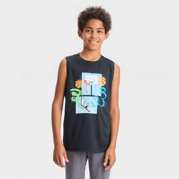 Boys' Sleeveless Basketball Graphic T-Shirt - All in Motion™