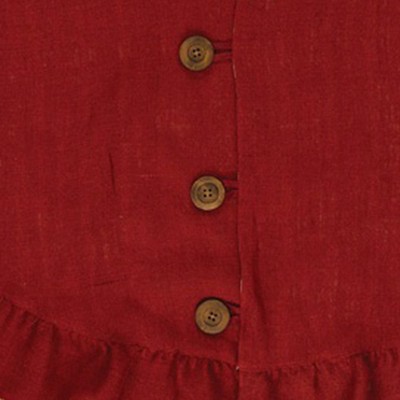 Red Jute Burlap Tree Skirt with Button Clasps, 24"
