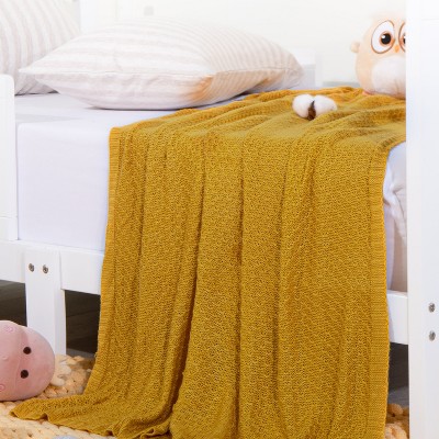 Bamboo Cable Knit Toddler Blanket, Soft and Breathable Touch Baby Blanket - NTBAY