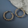 SOHI Women's Champayne Gold Beaded Twist Hoop Earrrings - 2 of 4