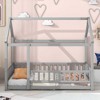 CAVINAS Twin Size Wood Montessori Bed with Guardrails and House Roof Frame,Modern House-Shaped Floor Bed Frame,Toddler Bed for Bedroom - 2 of 4
