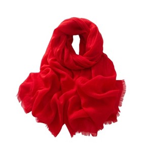 Anna-Kaci Women's Oversized Solid Color Scarf Lightweight Soft Wrap Shawl for Travel Casual Wear and Layering - 74.8IN×39.4IN - 1 of 4