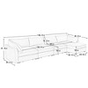 VASIP Modular Sectional Sofa with Ottoman& Storage Drawers, L-Shaped 3-Seate Features Crescent Armrests & Wraparound Cushions for Living Room,Orange - 3 of 4