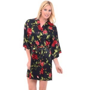 Women's Classic Satin Robe - 1 of 3