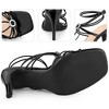 Perphy Women's Slingback Rhinestone Square Toe Ankle Strap Stiletto Heel Sandals - 3 of 3