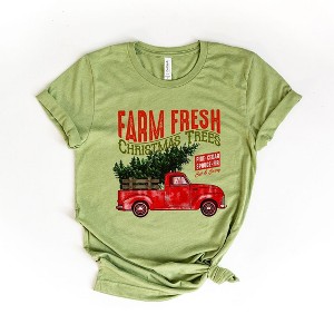 Simply Sage Market Women's Farm Fresh Christmas Trees Truck Short Sleeve Graphic Tee - 1 of 4