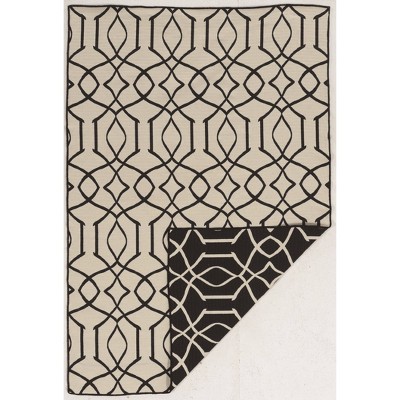 5'x8' Saloniki Irongate Rug Black/Beige - Linon