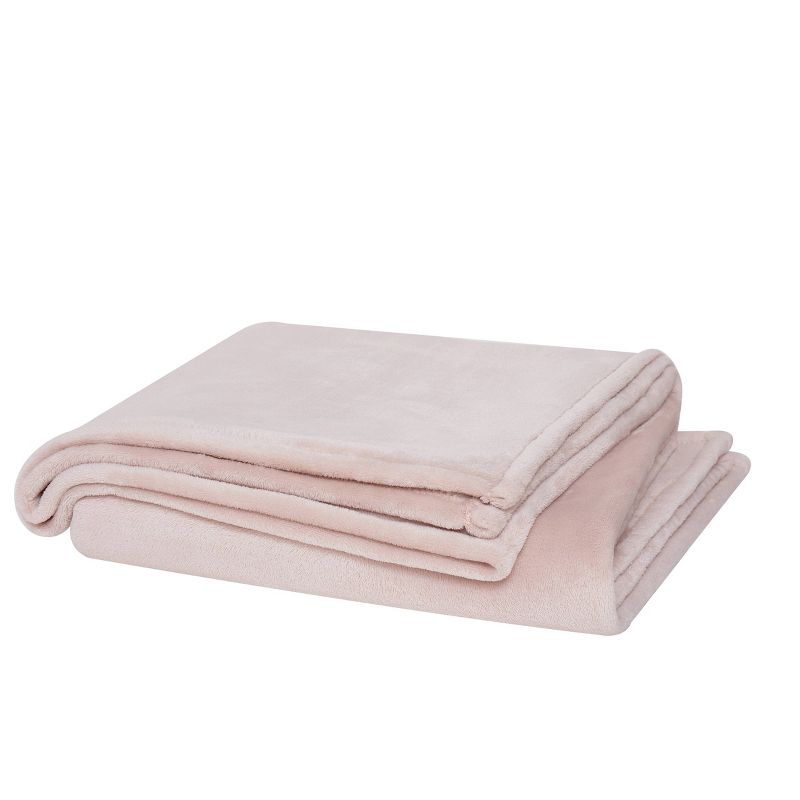 50&#34;x60&#34; Solid Plush Throw Blanket Blush - Cannon, 1 of 6