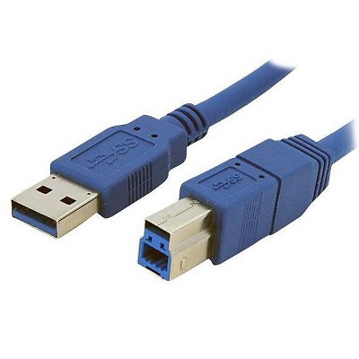 StarTech 6' Superspeed USB 3.0 Type A Male To Type B Male Cable Blue USB3SAB6