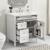 SpassWay 30"L White Modern Bathroom Vanity with Sink 2 Drawers Tip Out Storage Cabinet - 4 of 4