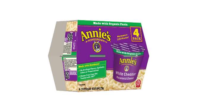 Annie's White Cheddar Microwavable Macaroni & Cheese Cup, 2 of 11, play video
