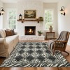 Modern Washable Area Rug, Checkered Leopard Print Floor Cover with Non Slip Backing, Low Pile Stain Resistant Indoor Carpet - 2 of 4