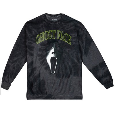 Ghostface Neon Green Letters Men's Black Spiral Dye Sweatshirt-large ...