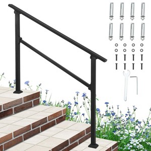 COZONY Metal Handrails for Outdoor Steps, Adjustable Stair Railing with All-Weather Coating, Heavy Duty Hand Rail Kit for Porch, Stairs, Balcony - 1 of 4