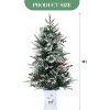 4.5-FT Tall Christmas Tree with 150 LED Lights, Two-Color switchable Lights, with Snowflake Berries, Perfect Christmas Decoration for Home & Office - 3 of 4