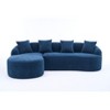 Homy Casa Modern Curved Sectional Sofa with Chaise Lounge and Throw Pillows, for Living Room or Lounge Area, Navy Blue - 4 of 4
