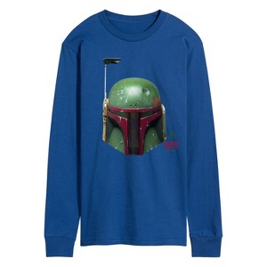 Men's - Star Wars - Boba Fett Helmet Long Sleeve Graphic T-Shirt - 1 of 3