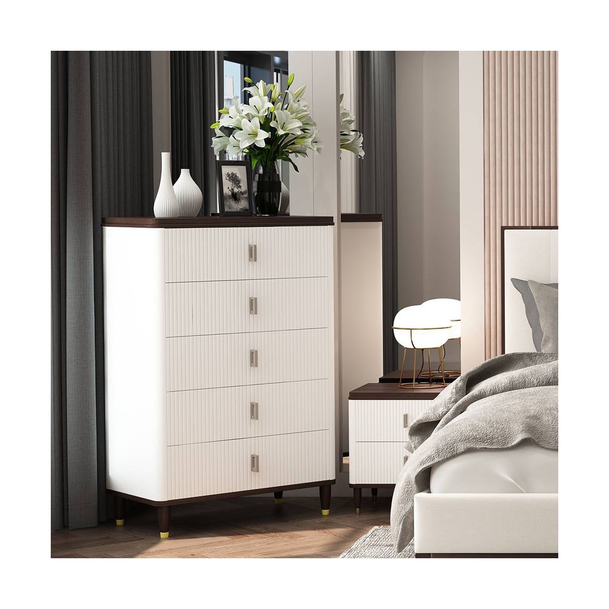 35.5" Carena Decorative Storage Drawer: Acme Furniture, 54.5" Height, 5 Drawers, Wood Composite, No Assembly Required - thumbnail 5