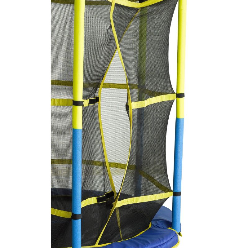 Machrus Upper Bounce 55&#34; Kids&#39; Trampoline with Safety Net Enclosure System - Blue/Yellow, 2 of 9