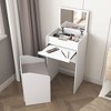 Small Vanity Desk with Mirror - White Makeup Vanitys Set Make up Table with Chair, Drawers - 4 of 4