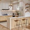 PAKOKULA 60-Watt 1-Light Gold Oval Pendant Light with Clear Seed Glass - 3 of 4