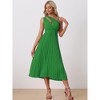 Allegra K Women's One Shoulder Pleated Summer Sleeveless Elastic Waist Cocktail Dress - 2 of 4